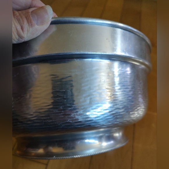 Vintage Nasco Italy Aluminum Hammered Elegant Lidded Serving Bowl Ice Bowl - Picture 9 of 12